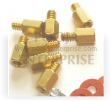 Brass Spacers or Pillars, RoHS-compliant brass hexagonal spacers , Krishna  Brass Industries, Jamnagar, Gujarat, India.
